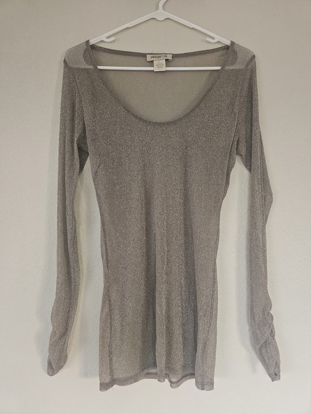 Vintage Arden B Sheer Shimmer Long Sleeve Top